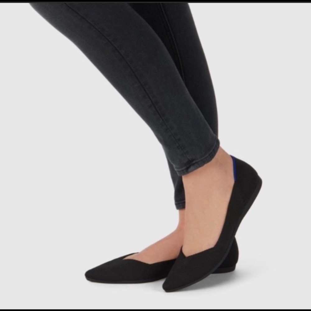 Rothy’s Black Pointed Toe Flats, W 7.5